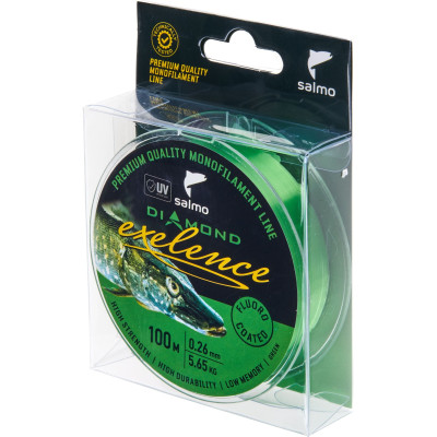 Леска монофильная SALMO DIAMOND EXELENCE FLUORO COATED Green 100/026